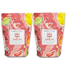 Tamalitoz Chili Pops Fuego Mix 11oz BULK POUCH Two Pack (48 POPS)