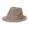 TOP HEADWEAR Houndstooth Fedora - Brown/White
