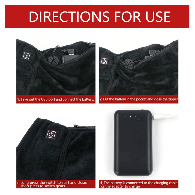 Thermal Heating Waist Bag 5V 3 Gears Adjustable Belt USB