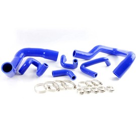 G-PLUS Silicone Radiator Coolant Hose Pipe Kit W/Clamps Compatible with Ford Mustang V8/V6 MT 1979-1983/ Mustang GT LX Cobra 5.0L 1986-1993, Blue