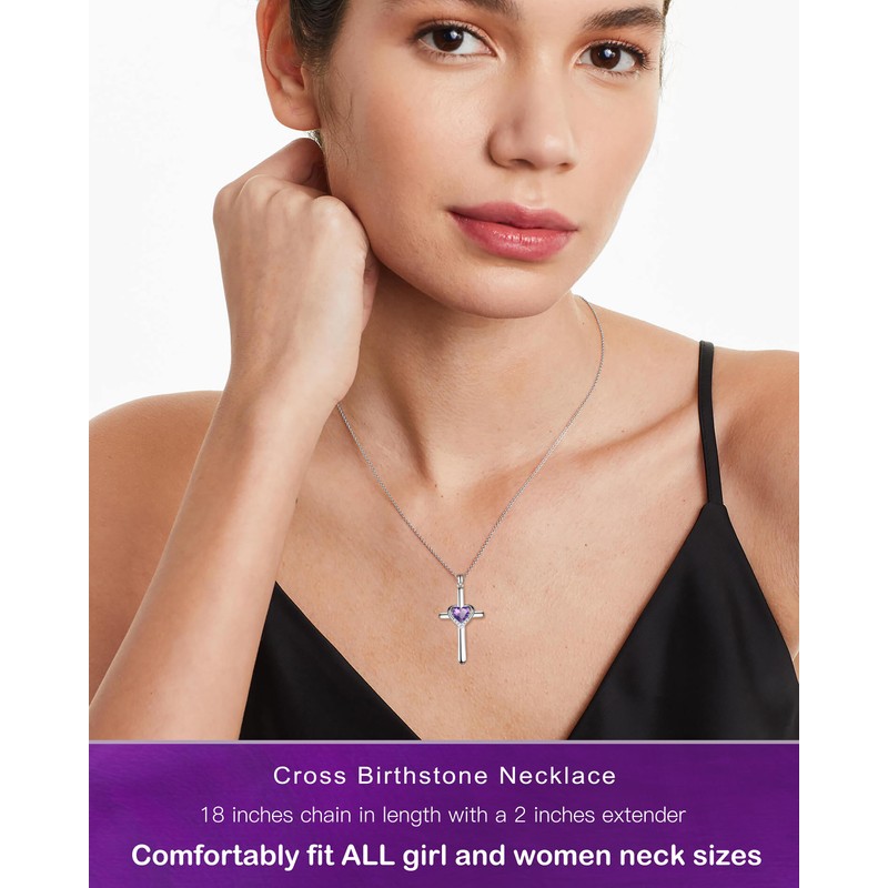 MIDDLUX Cross Necklace for Women, Birthday Gifts for Her, Heart
