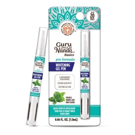 GuruNanda Teeth Whitening Pen,(0.06 fl oz)-20 Uses, Pro Formula - Hydrogen Peroxide Whitening Gel Pen, Enamel-Safe, Cruelty-Free, Vegan, Mint Flavor