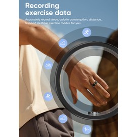 Smart Ring for Men Blood Pressure Monitor Fitness Ring with Heart Rate Monitor Health Ring Sleep Tracker Pedometer Calories Step Counter Waterproof Activity Tracker Compatible with iOS Android Phones