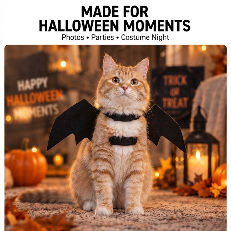 Black Bat Wings Pet Costume for Cats & Dogs –