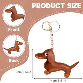 Giantree Dachshund Key Ring, Cute Puppy Dog Bag Pendant, Leather Lucky Charm, Dachshund Keychain Gifts for Favourite Person, Women, Men, Children, Birthday Key Ring, light brown