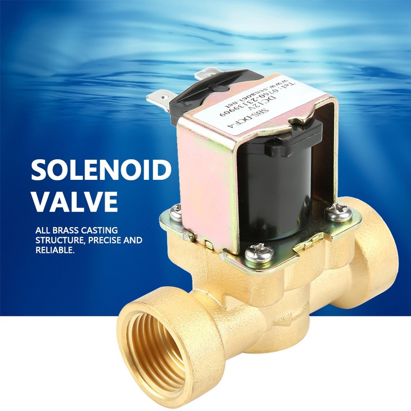 DC 12V Brass DN15 G1/2 Normal Closed Copper Body Water