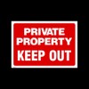 Private Property Keep Out Plastic Sign with 4 Pre-Drilled Holes