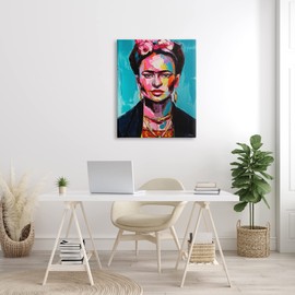 Stupell Industries Abstract Frida Portrait Contemporary Paint Patch Collage, Designed by Lana Tikhonova Canvas Wall Art, 30 x 40, Multi-Color