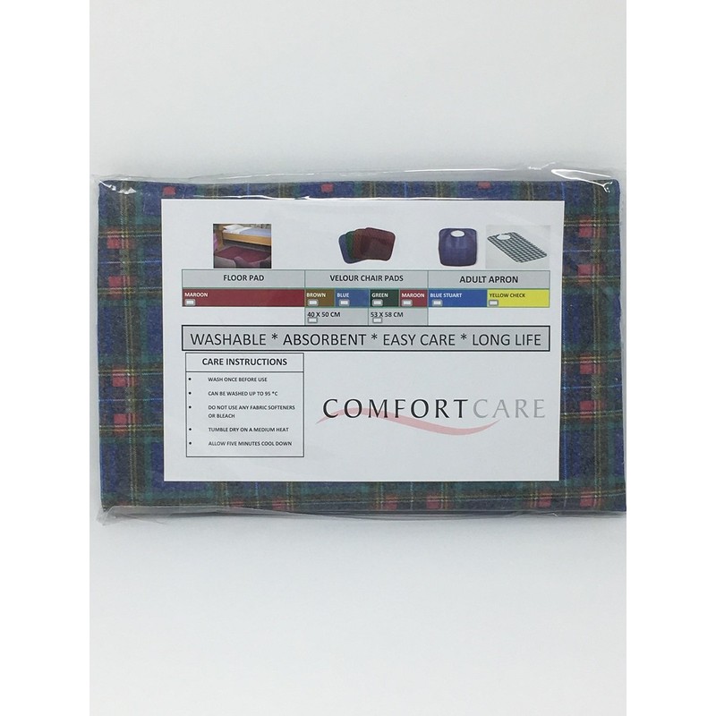 ComfortCare Heavy Duty Re-Usable Adult Bib/Apron Blue Plaid