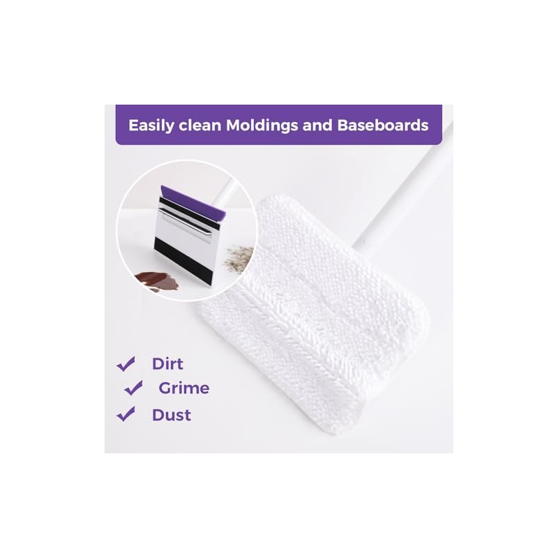 wlich Baseboard Cleaner Tool with Handle 2.0, 60" Extendable Long