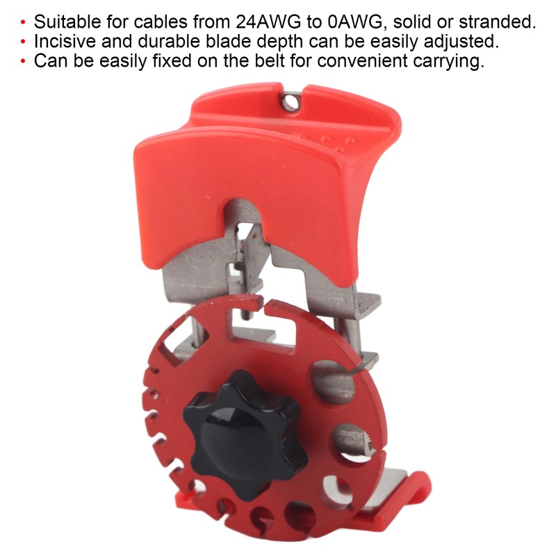 Wire Stripper 14 Holes 0‑24AWG Adjustable Depth Quick Stripping Portable