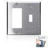 Leviton 2-Gang 1-Toggle, Decora/GFCI Device Combination Wallplate, Device Mount, S126,