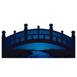 Beistle Large 35" x 6' 4" Cardboard Starry Night Bridge Stand-Up for Awards Theme, Prom Décor Photography Background Props