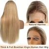 Highlight Blonde Lace Front Wigs Human Hair for White Women