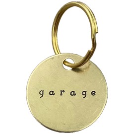 Metal Key Labels - Keychain Identifier Tags with Keyrings - Key Organization - Key ID fobs - 100% Brass, Hand Stamped Engraved - House, Shed, Gate, Pool, Closet, Locker, Safe, Truck (garage)