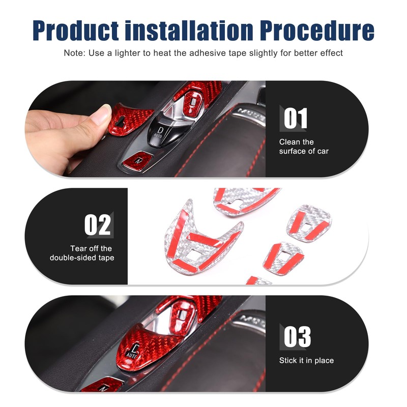 TOYCIDFG Gear Shift Panel Button Cover Compatible with Corvette C8