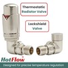 Hot Flow Satin Nickel Marella 3 Modern Thermostatic Radiator Valve