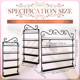 Sintuff 3 in 1 Nail Polish Rack Wall Mount Nail Polish Organizer Nail Rack 5 Tiers Nail Polish Shelf Storage Display Nail Polish Holder Stand Holds 200 Bottles for Home Salon Business Spa(Black)