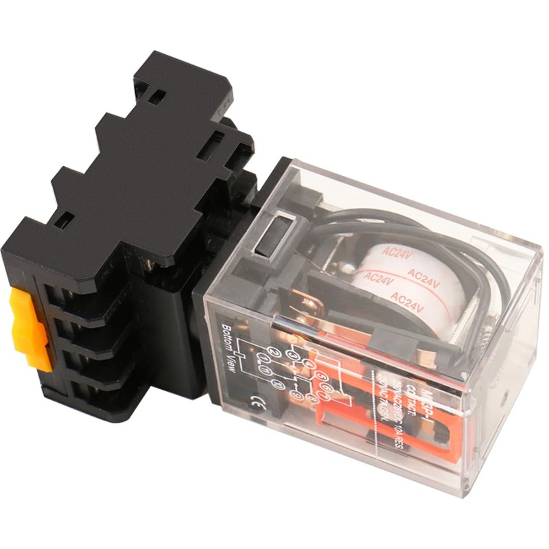 Baomain 24VAC Electromagnetic Power Relay, AC Relay, 3PDT 11-Pins 3NO3NC,