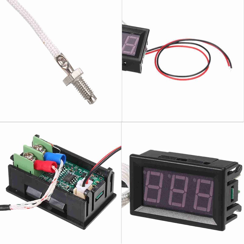 XH-B310 Industrial Digital Thermometer 12V Temperature Meter K-type M6 Thermocouple