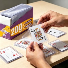 200 fundas para tarjetas de carga superior para tarjetas, soporte para