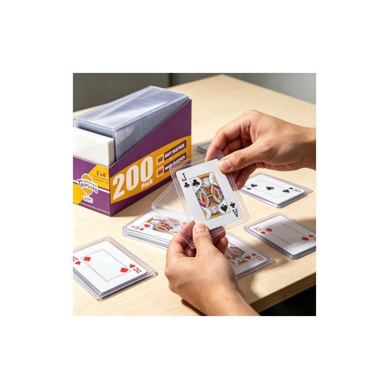 200 fundas para tarjetas de carga superior para tarjetas, soporte