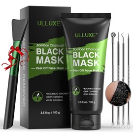 ulluxe Mascarilla Removedora De Puntos Negros, Mascarilla Facial Pelable De Carbón Negro, Máscara De Limpieza Profunda Para Cara, Nariz, Cabeza Negra, Acné, Poros, Mascarilla Purific