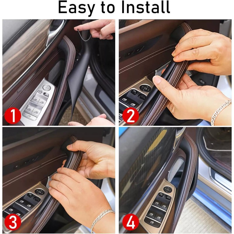 CCR Technology 2PCS Black Snap-On Interior Door Pull Handle Cover