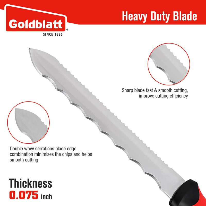 Goldblatt 8Inch Insulation Knife Stainless Steel Blade Double Side Utility