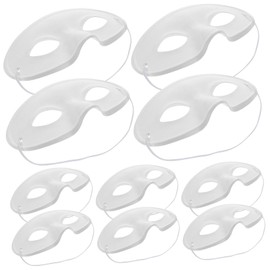 KONTONTY 10pcs Diy Blank Paper Masks for Masquerade Cosplay White Plain Adult Craft Decor