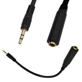 AKNPMHT Audio Converter Cable 6.35MM Mono Standard Plug Female to 3.5mm Stereo Mini Jack Male Home Audio Cable 30CM