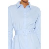 Forever 21 Women's Poplin Belted Mini Shirt Dress Blue