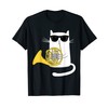 Jazz Cat Playing French Horn - Cool Smooth T-Shirt