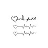 Oottati Small Cute Temporary Tattoo Love Heartbeat (Set of 2)