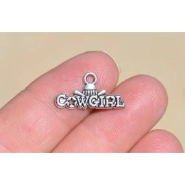 Unbranded MIXED SET of 8 New COWGIRL Charms Tibetan Silver Alloy TWO EACH Free Shipping!