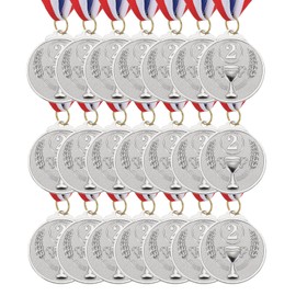 PATIKIL Gold Award Metals, 21 Pack 2nd Prize Medals Trophy Winner Medals with Neck Ribbon for Games Sports Competitions Spelling Bees