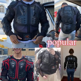 Ridbiker Motorcycle Full Body Armor Protector Removable Racing Jacket Motocross Spine Chest Motocross Protective Shirt (Black, XXXXL)