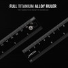 TACRAY Titanium Straight Ruler with Both CM & INCH Linear
