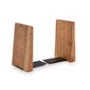 NIRMAN Office Bookends Iron & Acacia Wood Desktop Bookends, Office