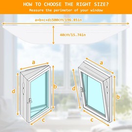 500 cm (196 inches) Portable AC Window Seal Set, Casement Window Seal Set for Mobile Air Conditioning, Fully Sealing Waterproof AC Window Ventilation Seal Set