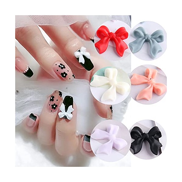 Butterfly Bow Nail Charms 140 Pcs 3D Nail Charms for Acrylic Resin Nails DIY Manicure Tips Decoration