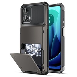 COOYA for Moto G 5G 2024 Case Wallet 5 Credit Card Holder Slot Flip Cover Wallet Case Back Pocket Dual Layer Protective Hard Shell TPU Rubber Bumper for Moto G 5G 2024 6.6-in Bronze