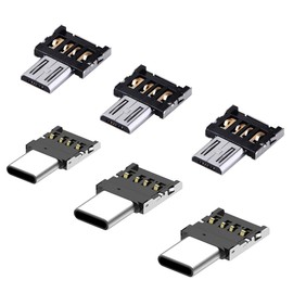 YFFSFDC USB OTG Ultra Mini Compact Adapter,6 Pack (USB Male to Micro USB Male + Convert USB Male to Type C Male) USB OTG Micro Adapter Easy to Use Small and Convenient for Cell Phone Tablet & USB