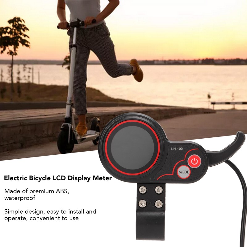 Electric Bicycle LCD Display Meter with 5P Waterproof Connector 24V