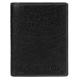 bruno banani Genuine Leather Wallet for Men and Women, Slim Fold Wallet with RFID Protection, Especially Lightweight Genuine Leather Wallet, 022122, black, Standard size