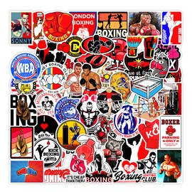 Boxing Sports Aesthetic Stickers 50PCS for Laptop Water Bottle Scrapbook Car Phone Journal Helmet Notebook Guitar Luggage,Waterproof Decals Decoration Boxer Love Teens Kids Adults Gifts