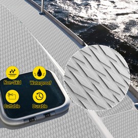 Hjdeck Boat Flooring EVA Foam Boat Decking Marine Carpet Boat Foam Flooring Sheet Self-Adhesive Grey Marine Flooring for Fishing Boat Kayak Yacht RV Swimming Pool Golf Cart 94.5"x16.1"