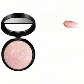 MAEPEOR Baked Setting Powder Brighten Color Correcting Powder Foundation Natural Smooth Lightweight Oil-Control Pressed Foundation (01 Porcelain)