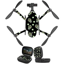 MightySkins Skin Compatible with GoPro Karma Drone Headphones wrap Cover Sticker Skins Glowing Skulls