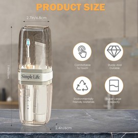 Toothbrush Covers - Travel Toothbrush Case，Electric Toothbrush - Portable Toothbrush Holder with Cover/Toothbrush Cup for Home, Shcool, Vacation and Gym (Clear)